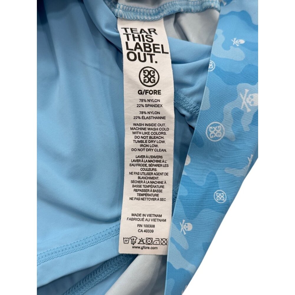 G/Fore G4 Womens Golf Skort Camo Skulls Tees Print Blue Nylon Size L - Picture 6 of 6